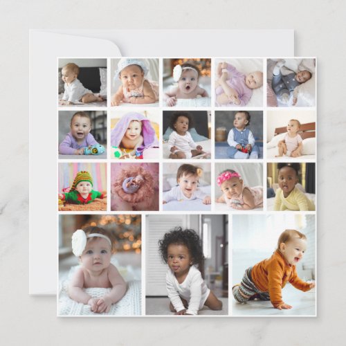 Design Your Own 18 Photo Collage Thank You Card