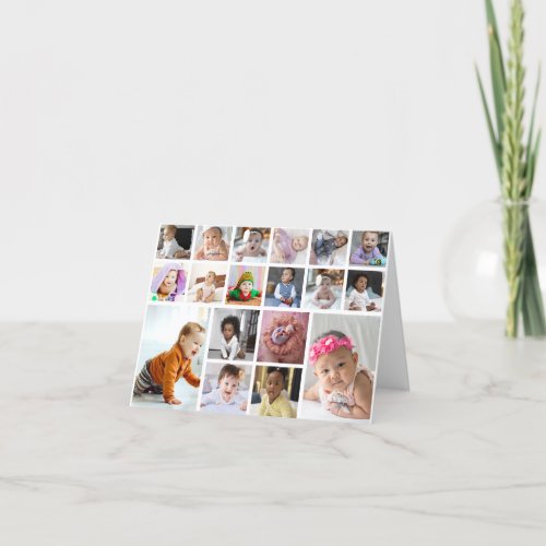 Design Your Own 18 Photo Collage  Thank You Card