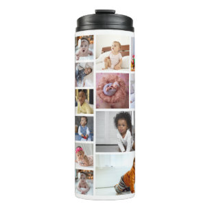 Design Your Own 18 Photo Collage Thermal Tumbler