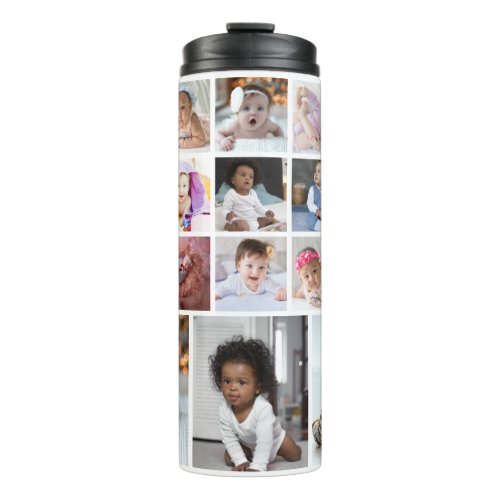 Design Your Own 18 Photo Collage Thermal Tumbler