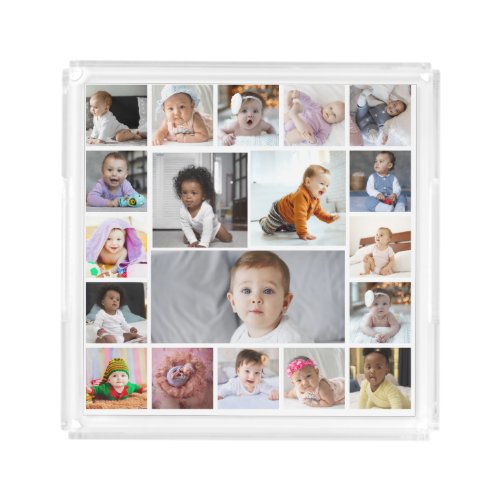Design Your Own 19 Photo Collage Acrylic Tray