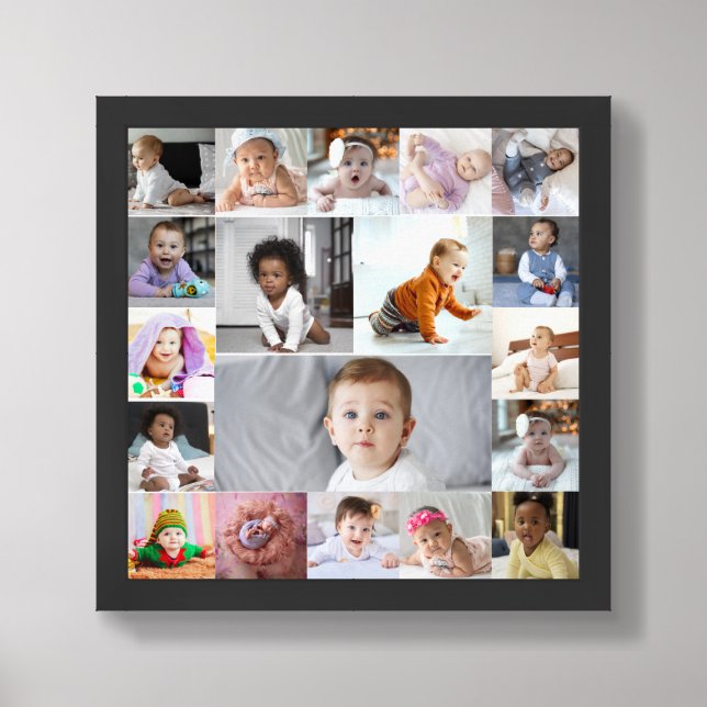 Design Your Own 19 Photo Collage Framed Art (Framed Front)