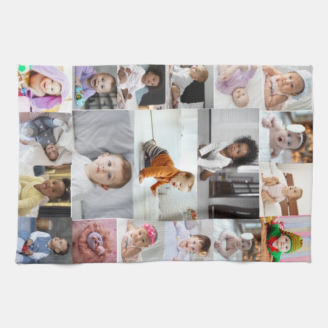 Design Your Own 19 Photo Collage  Kitchen Towel (Horizontal)