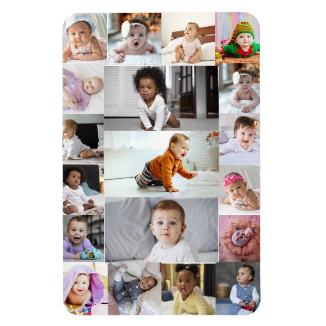 Design Your Own 19 Photo Collage  Magnet (Vertical)
