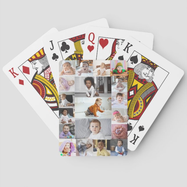 Design Your Own 19 Photo Collage  Poker Cards (Back)