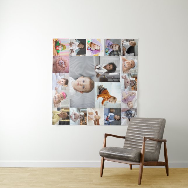 Design Your Own 19 Photo Collage Tapestry (In Situ (Horizontal))