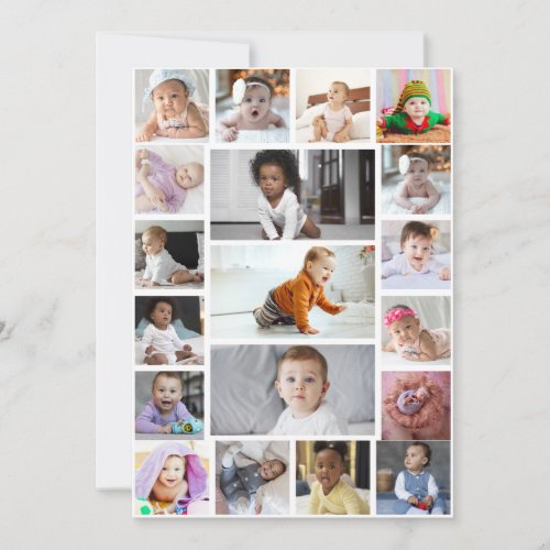 Design Your Own 19 Photo Collage  Thank You Card