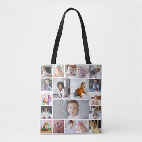 Design Your Own 19 Photo Collage Tote Bag