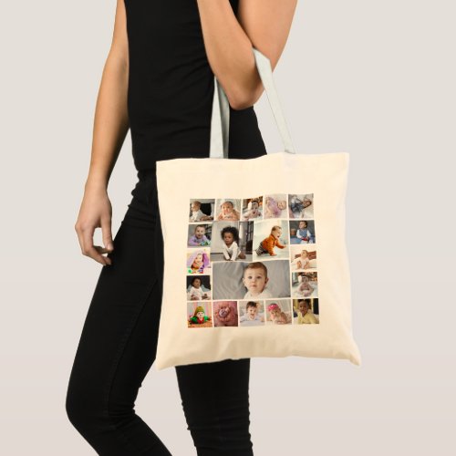 Design Your Own 19 Photo Collage Tote Bag