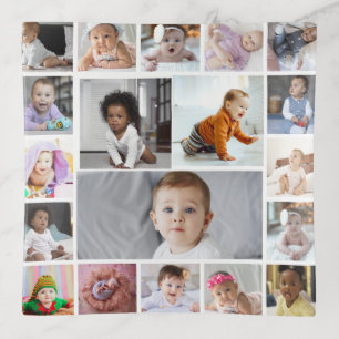 Design Your Own 19 Photo Collage Trinket Tray