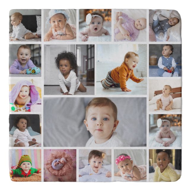 Design Your Own 19 Photo Collage Trivet (Front)