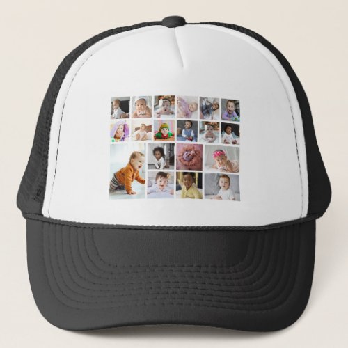 Design Your Own 19 Photo Collage  Trucker Hat