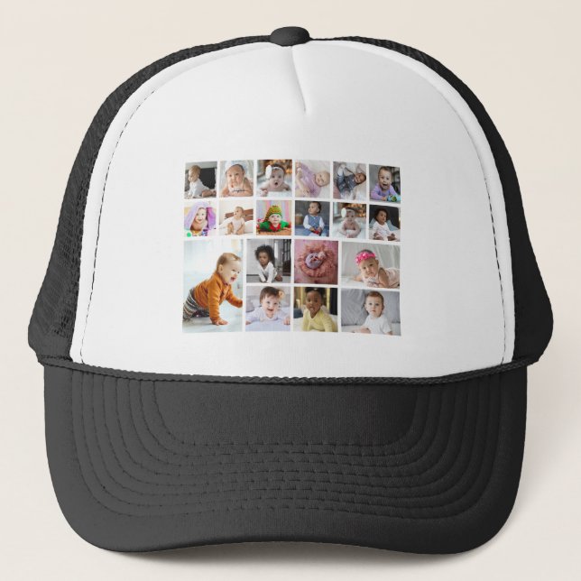 Design Your Own 19 Photo Collage  Trucker Hat (Front)