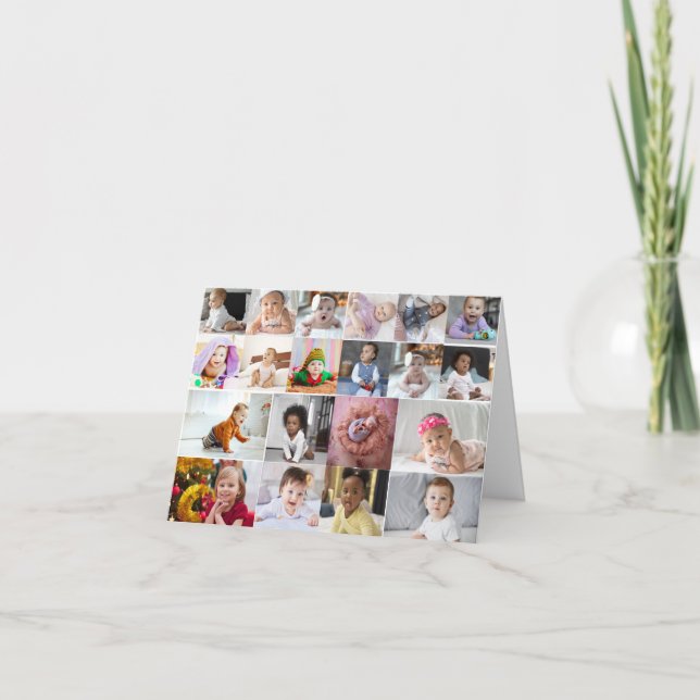 Design Your Own 20 Photo Collage  Card (Front)