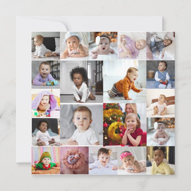 Design Your Own 20 Photo Collage Card (Front)