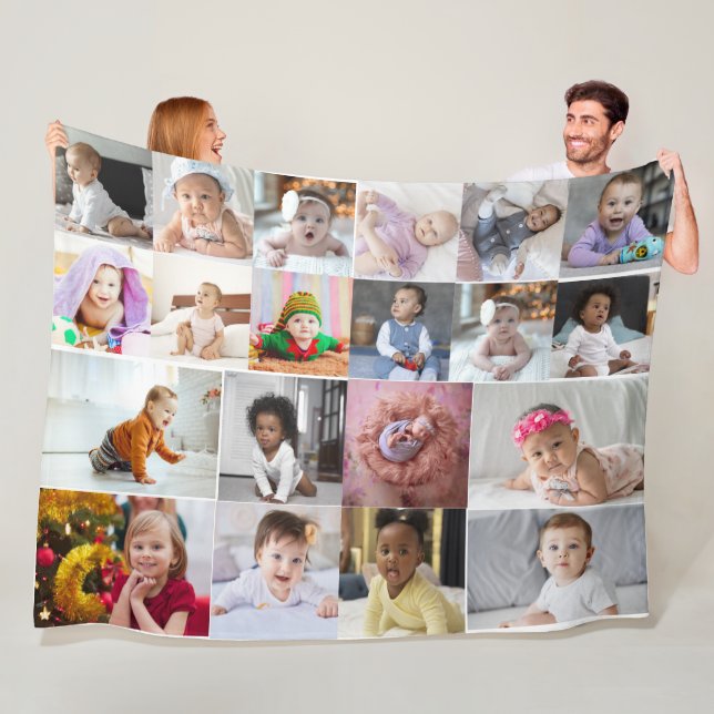 Design Your Own 20 Photo Collage  Fleece Blanket (In Situ)