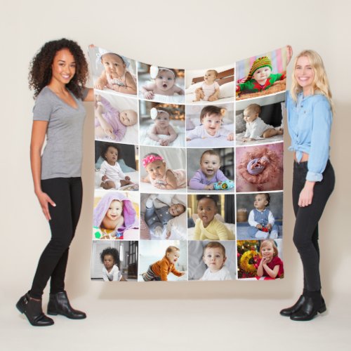 Design Your Own 20 Photo Collage  Fleece Blanket