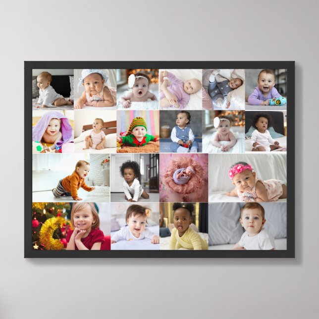 Design Your Own 20 Photo Collage Framed Art (Framed Front)