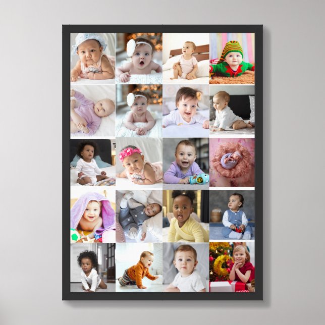 Design Your Own 20 Photo Collage Framed Art (Framed Front)