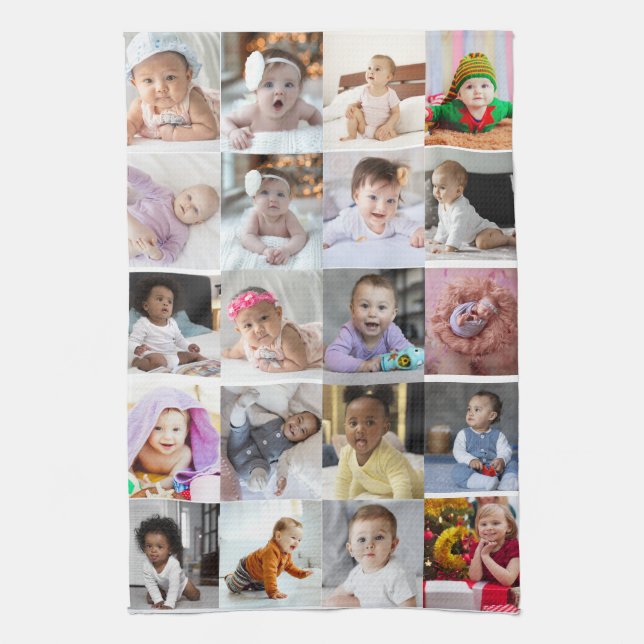 Design Your Own 20 Photo Collage  Kitchen Towel (Vertical)