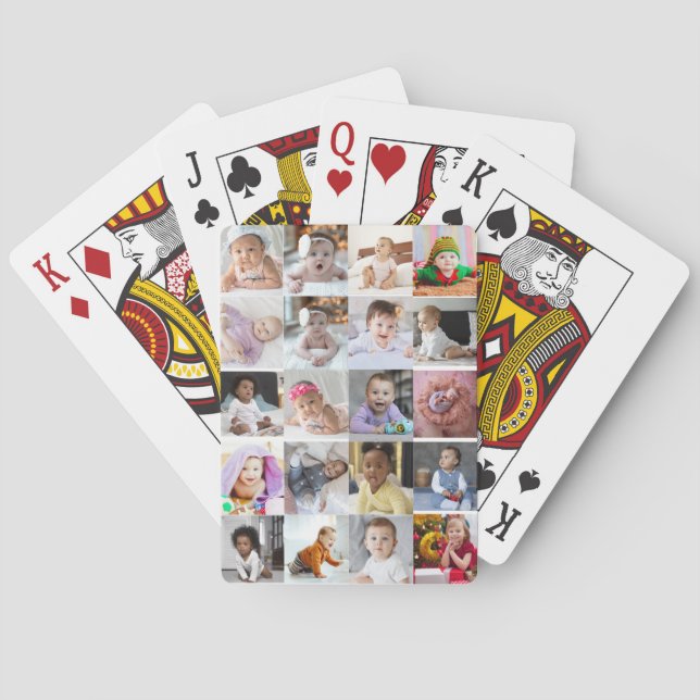 Design Your Own 20 Photo Collage  Poker Cards (Back)