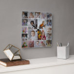 Design Your Own 20 Photo Collage Square Wall Clock<br><div class="desc">Customize your own personal photography. You can make this custom product for special occasions like weddings,  birthdays,  Christmas,  Holidays,  Memorials,  Graduation,  Anniversaries and more. It can also be given as a gift to your best friend,  close friend,  family,  and relatives.</div>