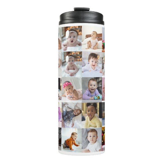 Design Your Own 20 Photo Collage  Thermal Tumbler (Front)