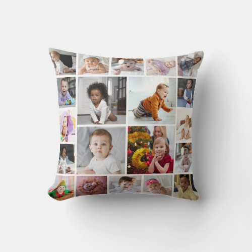 Design Your Own 20 Photo Collage Throw Pillow