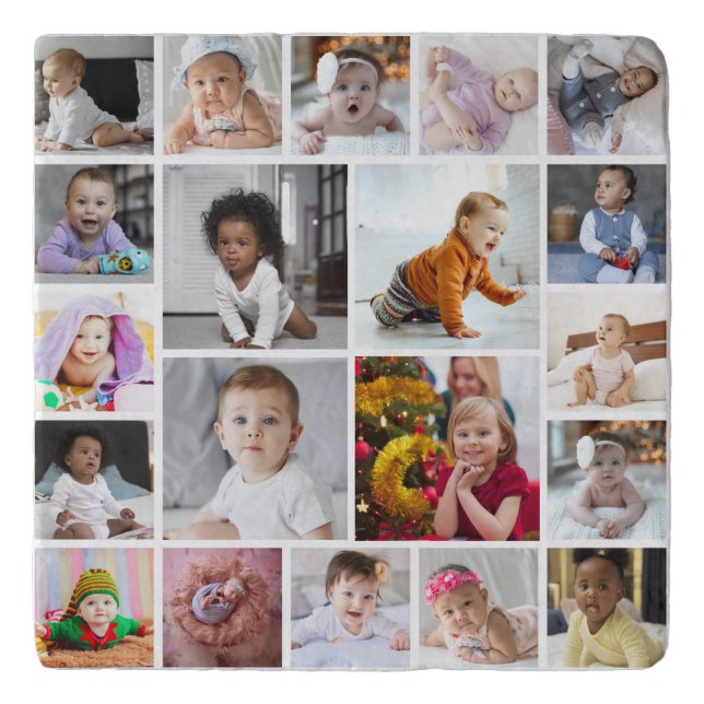 Design Your Own 20 Photo Collage Trivet (Front)