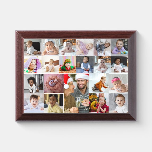 Design Your Own 21 Photo Collage Award Plaque (Horizontal)