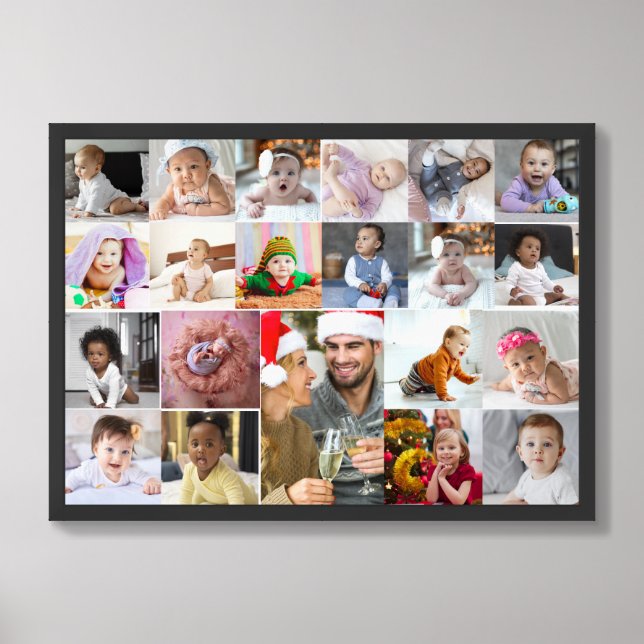 Design Your Own 21 Photo Collage Framed Art (Framed Front)