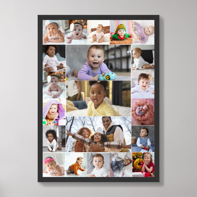 Design Your Own 21 Photo Collage Framed Art (Framed Front)