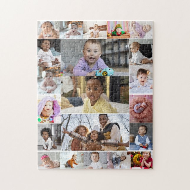 Design Your Own 21 Photo Collage Jigsaw Puzzle (Vertical)