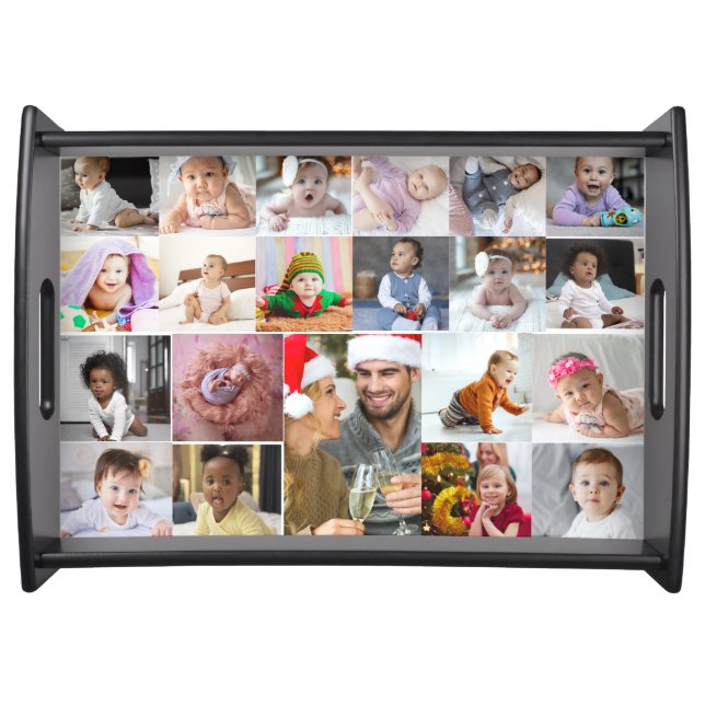 Design Your Own 21 Photo Collage Serving Tray (Front)