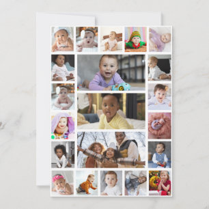 Design Your Own 21 Photo Collage Thank You Card