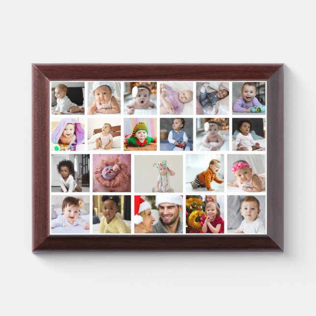 Design Your Own 22 Photo Collage Award Plaque (Horizontal)