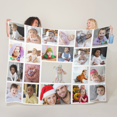 Design Your Own 22 Photo Collage Fleece Blanket