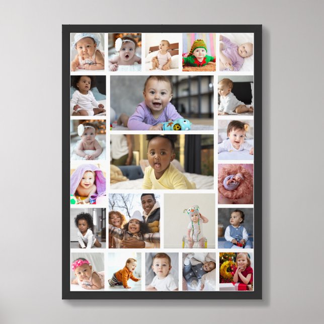 Design Your Own 22 Photo Collage Framed Art (Framed Front)