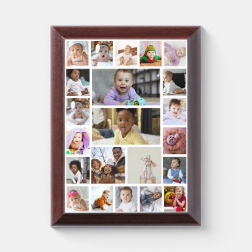 Design Your Own 22 Photo Collage Framed Art Award Plaque