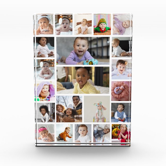Design Your Own 22 Photo Collage Framed Art Block (Front)