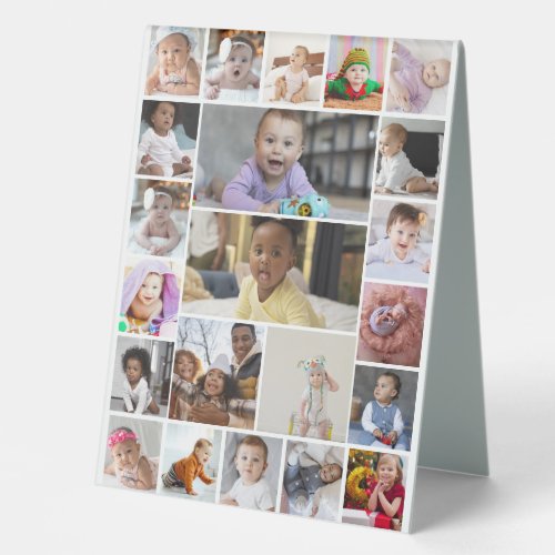 Design Your Own 22 Photo Collage Framed Art Table Tent Sign