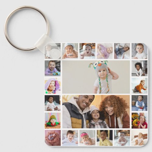 Design Your Own 22 Photo Collage Keychain