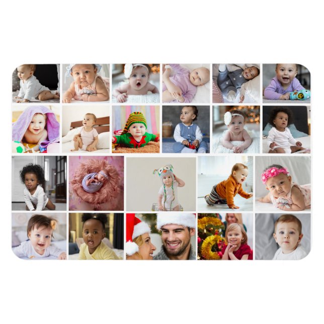 Design Your Own 22 Photo Collage Magnet (Horizontal)