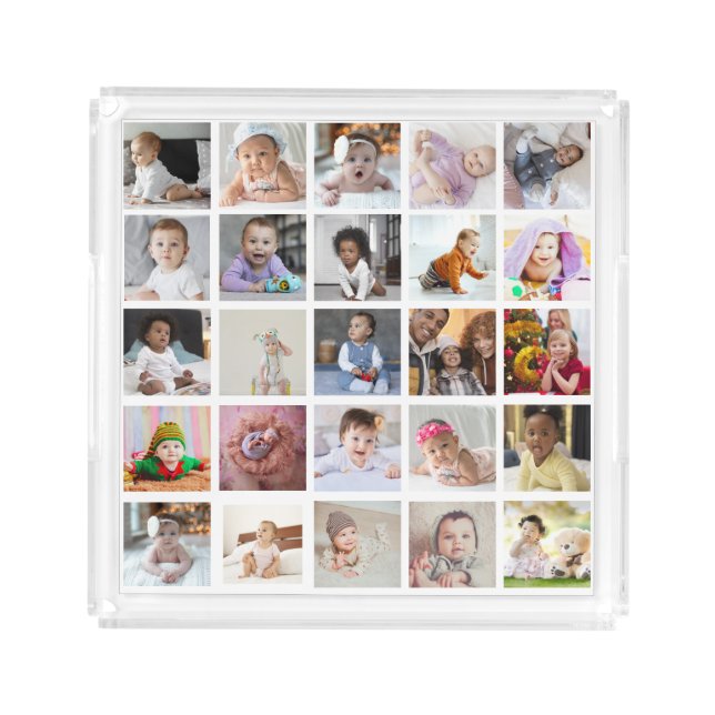 Design Your Own 25 Photo Collage Acrylic Tray (Front)