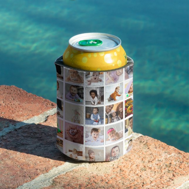 Design Your Own 25 Photo Collage Can Cooler (In Situ Pool)