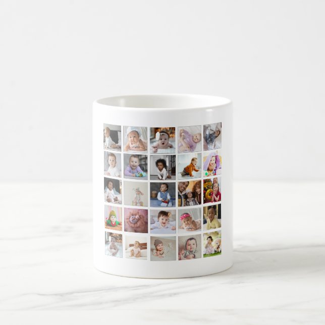 Design Your Own 25 Photo Collage Coffee Mug (Center)