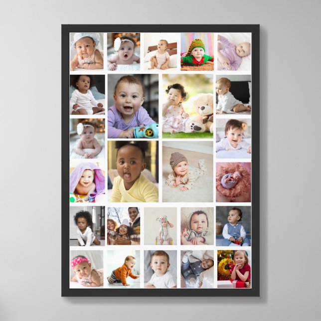 Design Your Own 25 Photo Collage Framed Art (Framed Front)