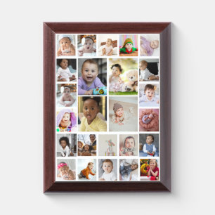 Design Your Own 25 Photo Collage Framed Art Award Plaque