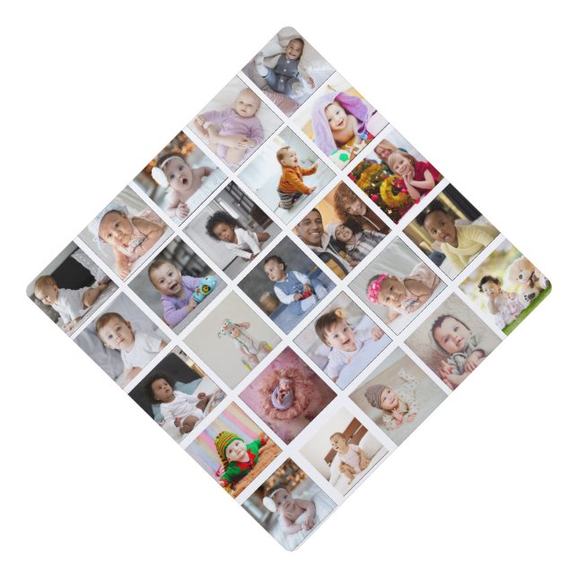 Design Your Own 25 Photo Collage Graduation Cap Topper (Front)