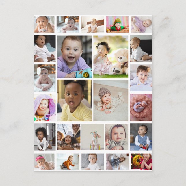 Design Your Own 25 Photo Collage Poster Postcard (Front)